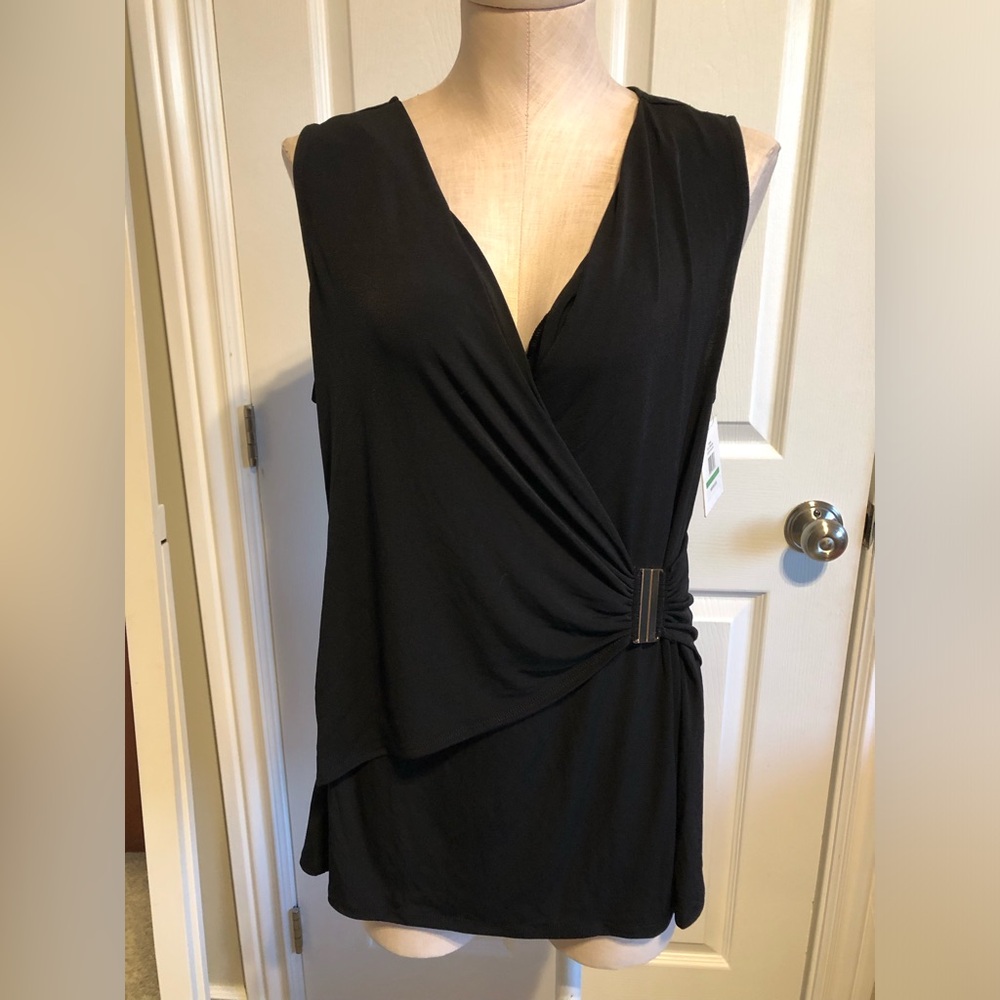 Ellen Tracy Elegant Black Sleeveless Top